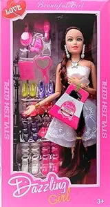 Niku Dazzling Dolls for Girls | Doll with Moveable Arms, Legs, Elbow & Knee for Girls (Doll with Accessories) | Best Birthday Gift Toy
