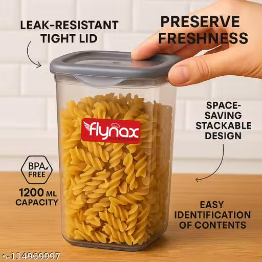 Flynax Airtight Transparent Jar Air Tight Kitchen Storage Container