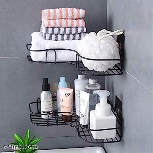 2 pis combo of the Self-Adhesive Metal Bathroom Corner Rack Storage Shelves Bathroom Shelf/Shelves Corner