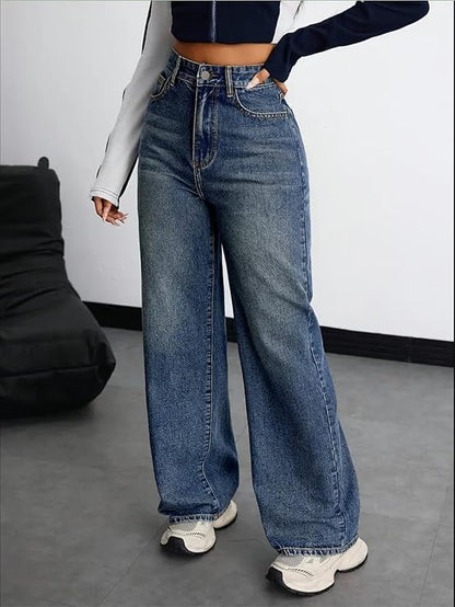 Nifty Women's Denim Stretchable High Waist Baggy Jeans for Women