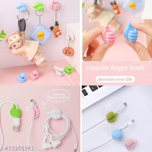 Pack of 10 Creative Silicone Thumb Wall Hook