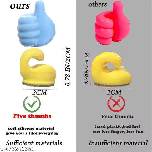 Pack of 10 Creative Silicone Thumb Wall Hook