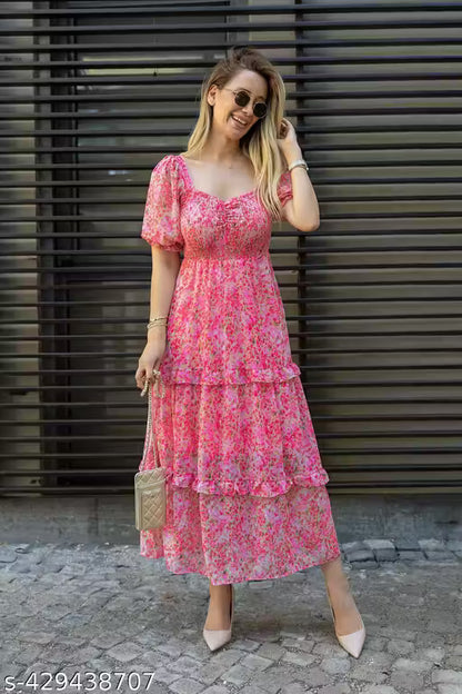 Women Maxi Pink Dress