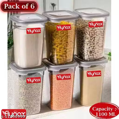 Flynax Airtight Transparent Jar Air Tight Kitchen Storage Container