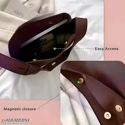 Tote Brown Stylish Spacious Handbag