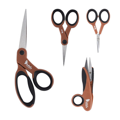 Butterfly Plastic Multi purpose Scissors for Office Set of 4 | Lightweight Scissors for Art and Crafts, Cloth Cutting, School Projects- Ideal for Paper, Sheet, Leaf, Salon, Kitchen, DIY