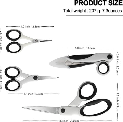 Butterfly Plastic Multi purpose Scissors for Office Set of 4 | Lightweight Scissors for Art and Crafts, Cloth Cutting, School Projects- Ideal for Paper, Sheet, Leaf, Salon, Kitchen, DIY