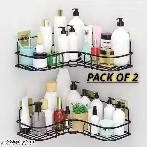 2 pis combo of the Self-Adhesive Metal Bathroom Corner Rack Storage Shelves Bathroom Shelf/Shelves Corner