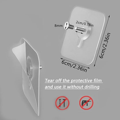JIALTO Plastic 10 Pcs Self Adhesive Wall Hooks