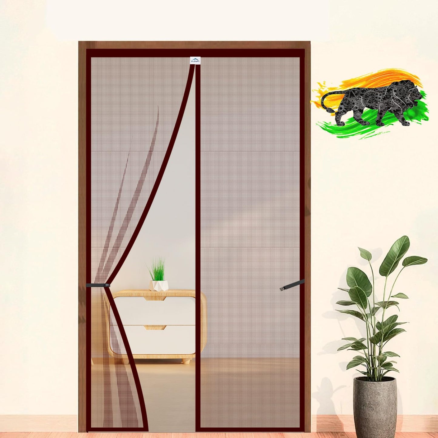 LifeKrafts Polyester Magnetic Mosquito Net for All Door