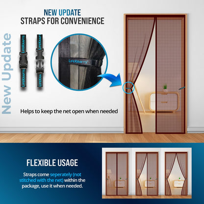 LifeKrafts Polyester Magnetic Mosquito Net for All Door