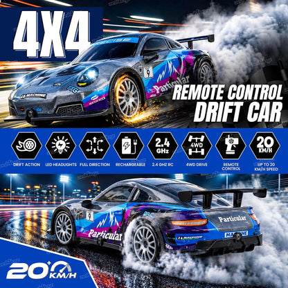 Zest 4 Toyz Rechargeable Remote Control Car Toy | 4X4 20Km/hr High Speed Drift RC Car Toy for Kids & Adults | Racing Sports Car | USB Rechargeable | 45+ Feet Range 2.4GHz Remote | Birthday Gift
