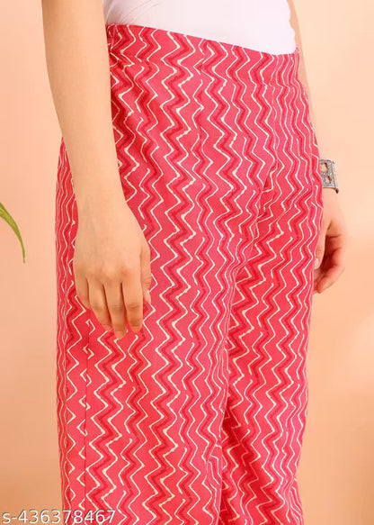 Women's Poly Rayon Printed Straight Kurta with Plazzo & Dupatta