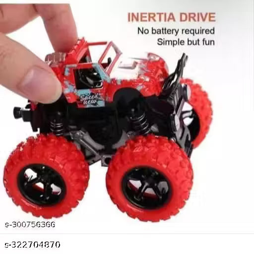 PACK OF 2 PCS Monster Truck Friction Powered Cars Toys, 360 Degree Stunt 4wd Cars Push go Truck for Toddlers Kids Gift